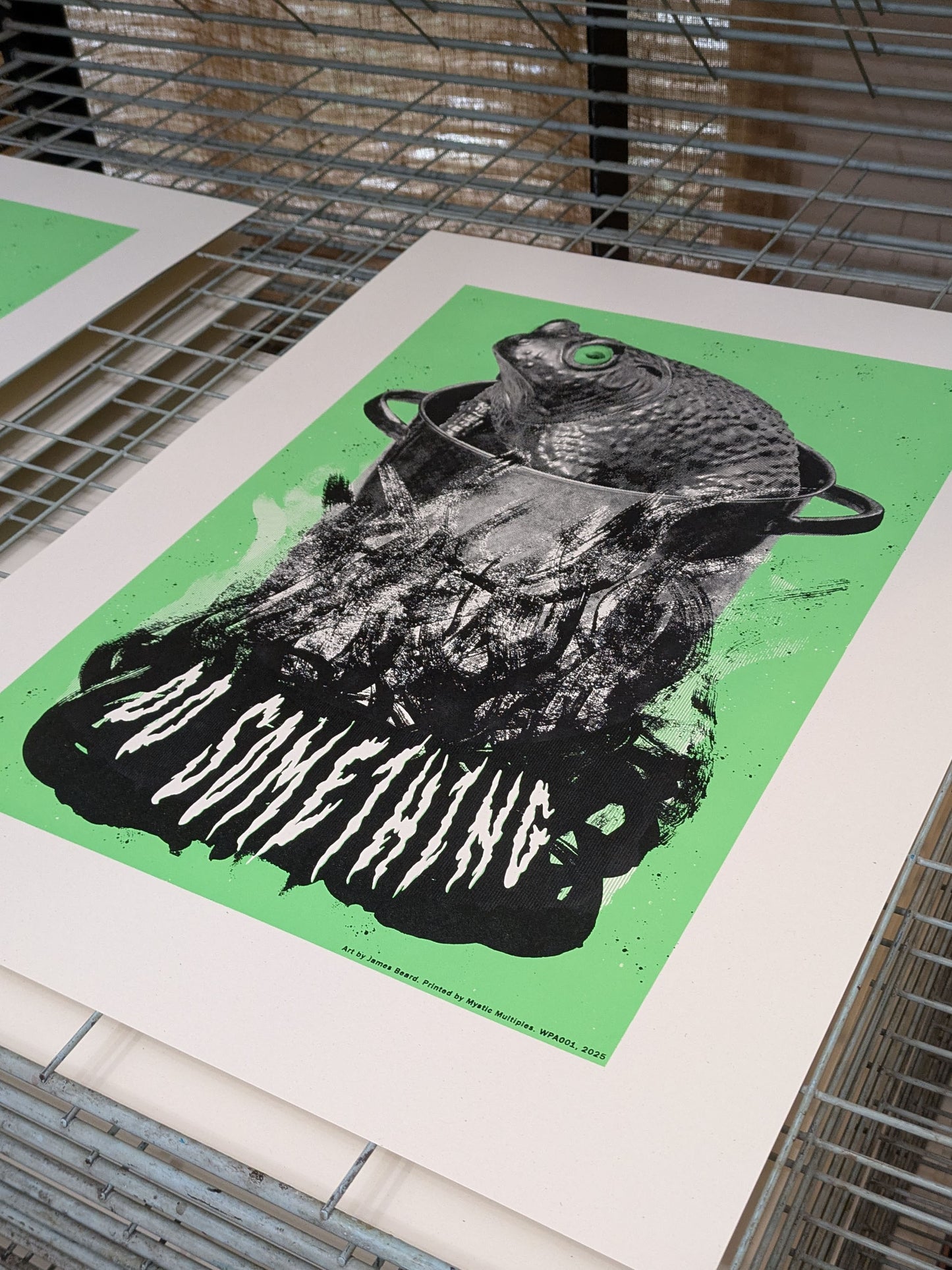 The finished prints with a frog in a boiling pot