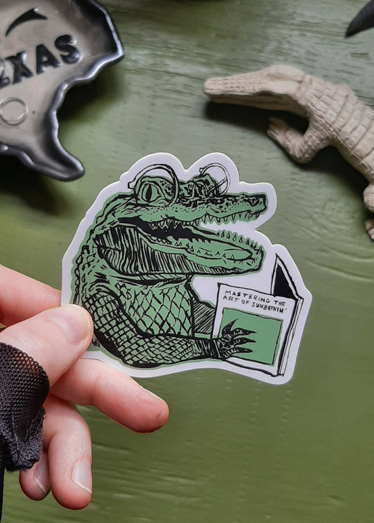 Sunbathing Gator Sticker