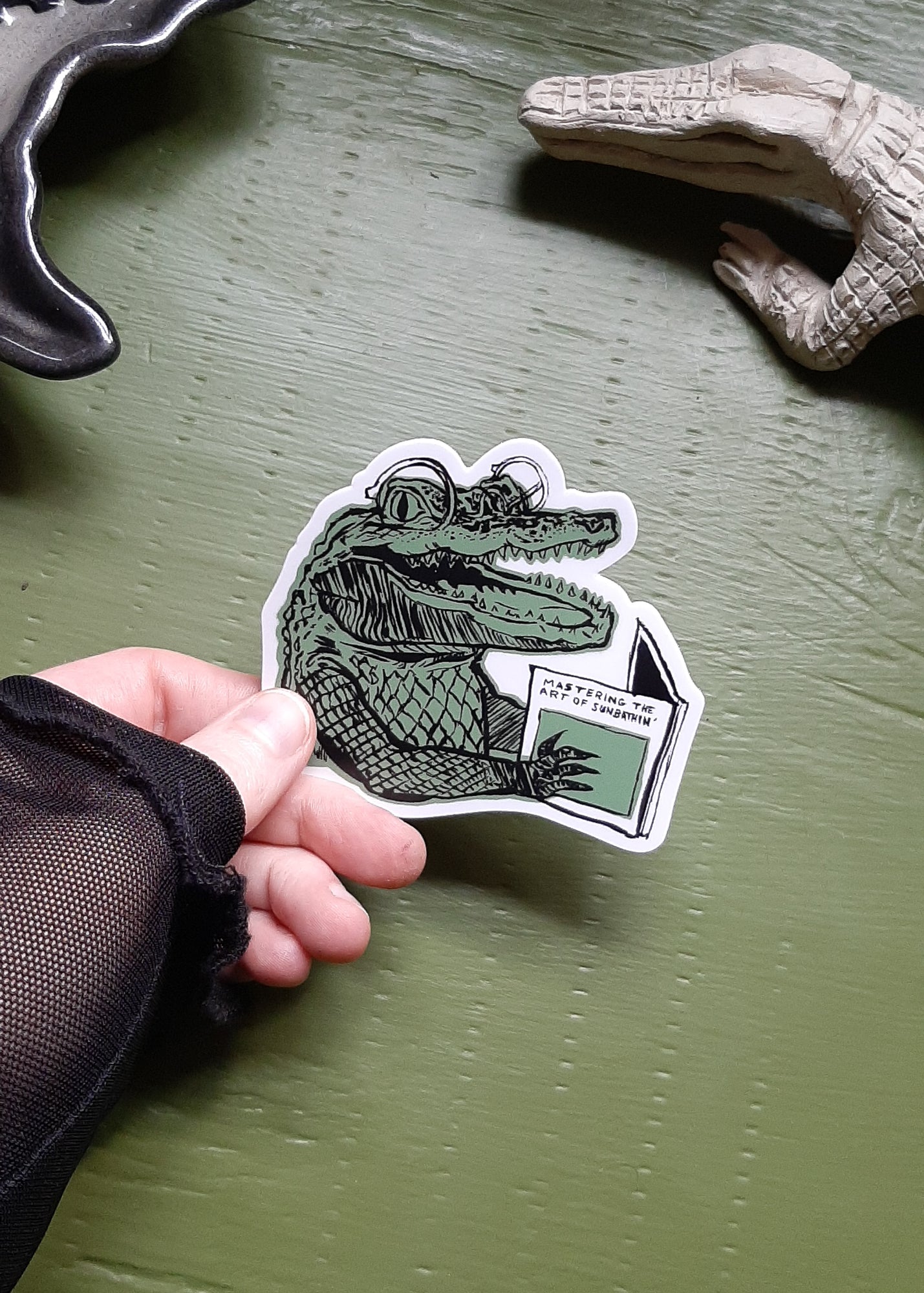 Sunbathing Gator Sticker