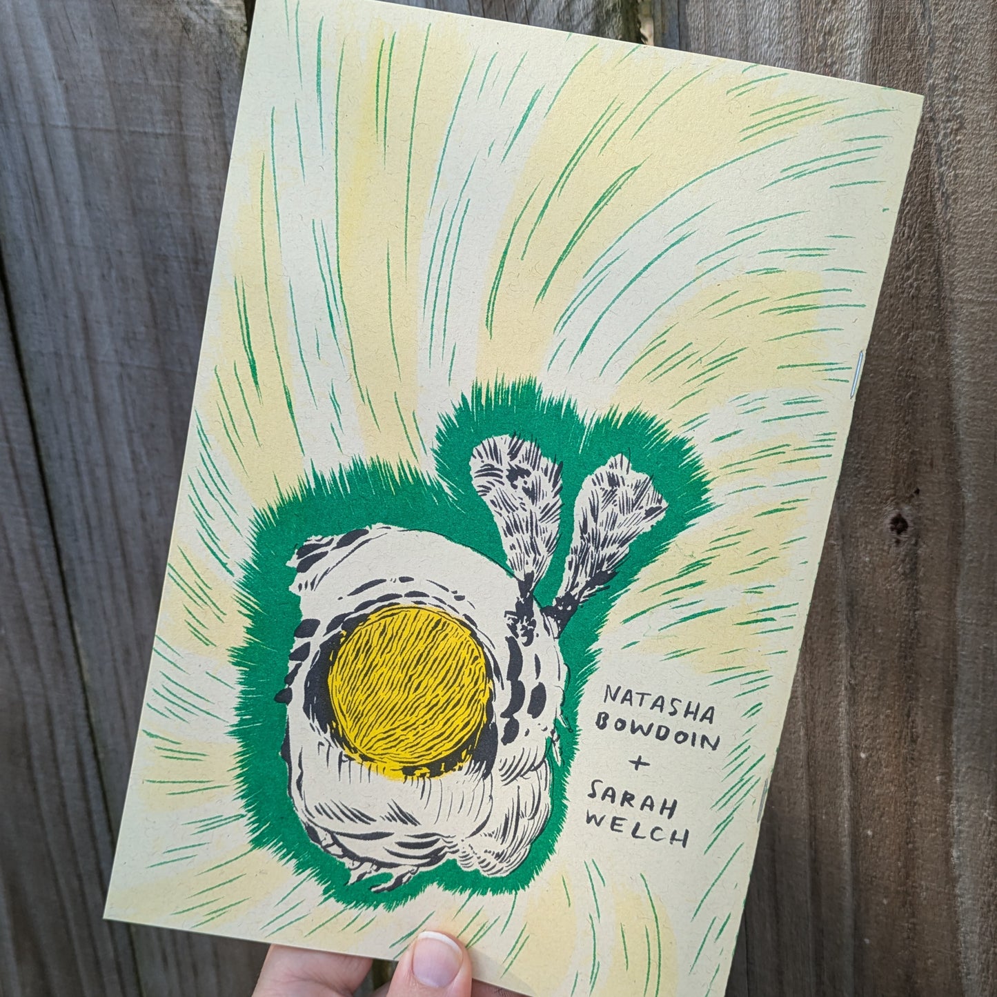 Back cover of the zines crediting Natasha Bowdoin and Sarah Welch.