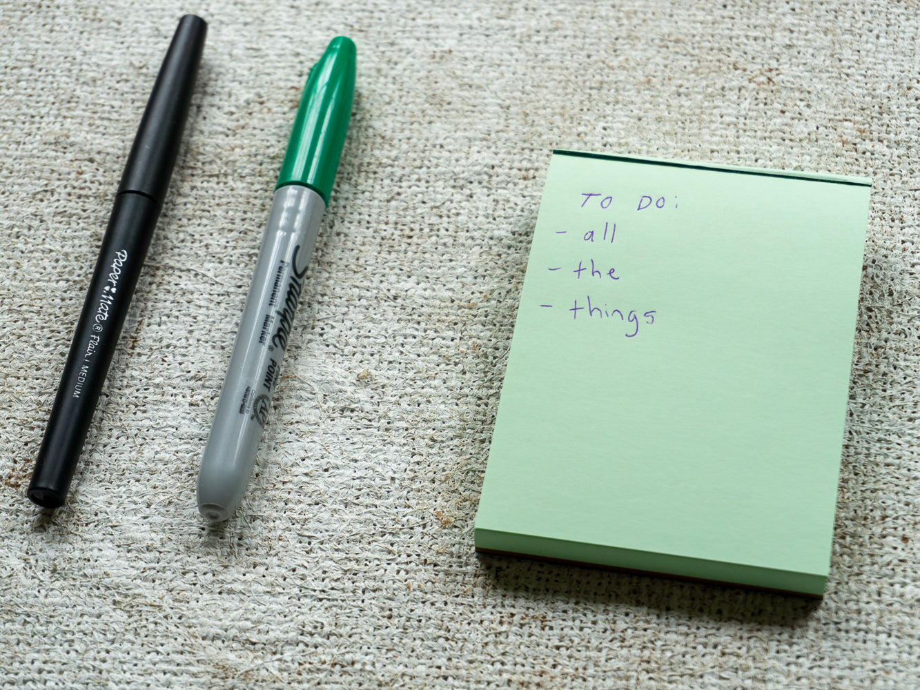 Sample to do list, reading "To Do: -all -the -things".