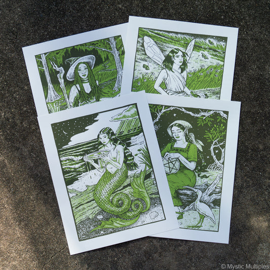 Set of all four tarot queen screenprints