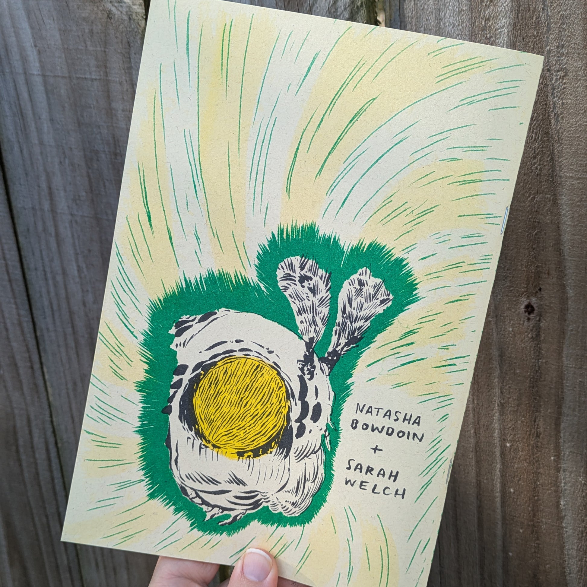 Back cover of the zines crediting Natasha Bowdoin and Sarah Welch.